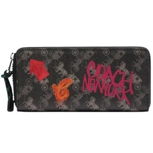 COACH Slim Zip Wallet w Horse & Carriage Print